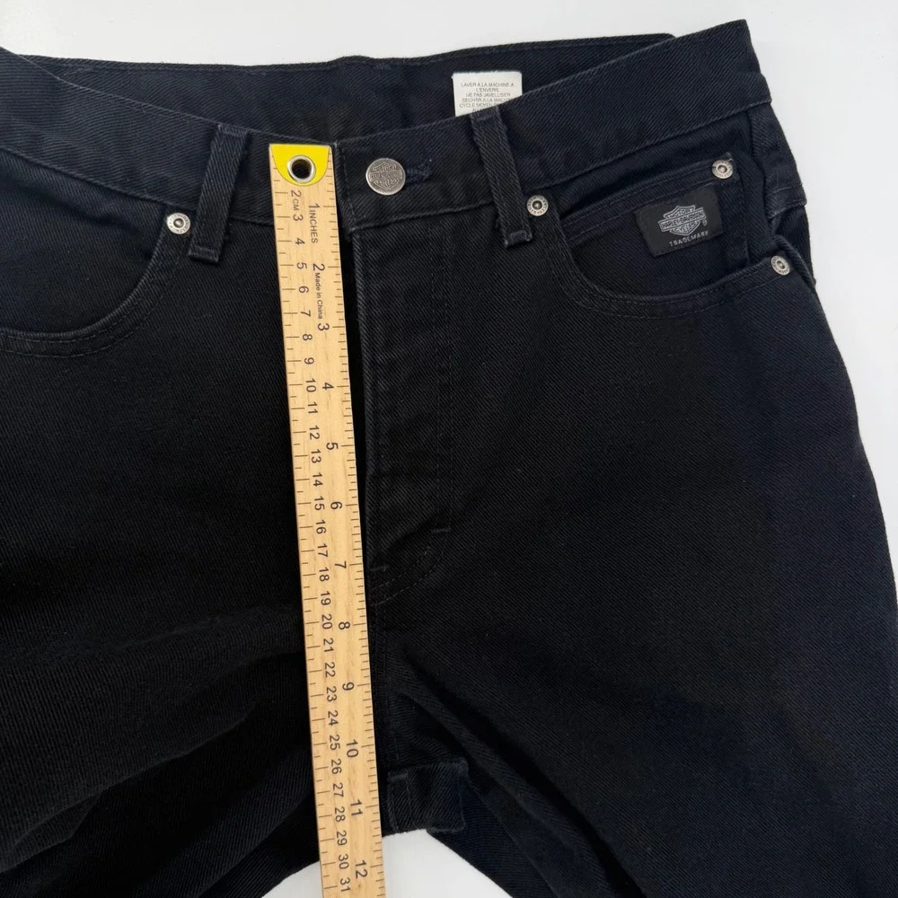 Harley-Davidson Jeans Women 8 PET Black Classic Straight High Rise Vintage 90s